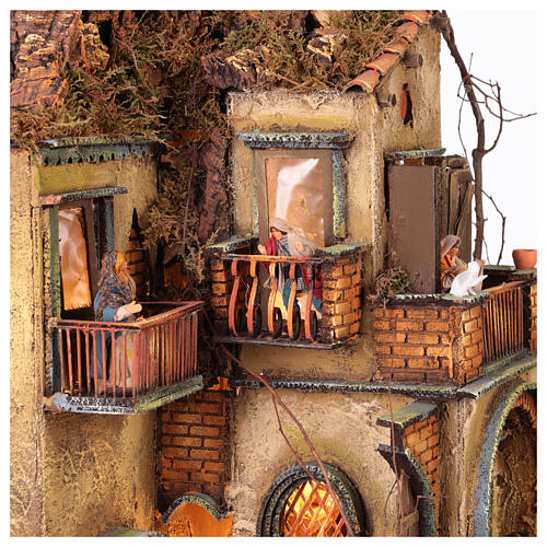 Apartment block N4 with well 65x55x35 Neapolitan nativity scene h. 10 cm 5