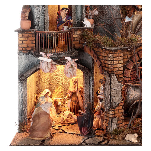 Caseggiato N3 fontana primo piano 65x55x35 presepe napoletano 10 cm 3