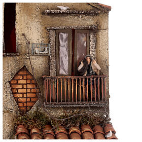 Häuserblock N2, mit Brunnen und Beleuchtung, neapolitanischer Stil, für 10 cm Krippe, 65x55x35 cm