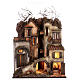 Block of bicoloured houses N2 with fountain 65x55x35 cm for Neapolitan Nativity Scene with 10 cm characters s6