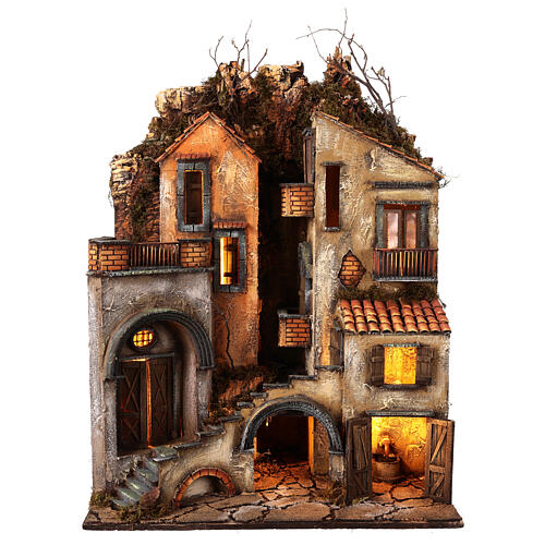 Dom z fontanną N2 dwukolorowy, 65x55x35 cm, szopka neapolitańska, 10 cm 6