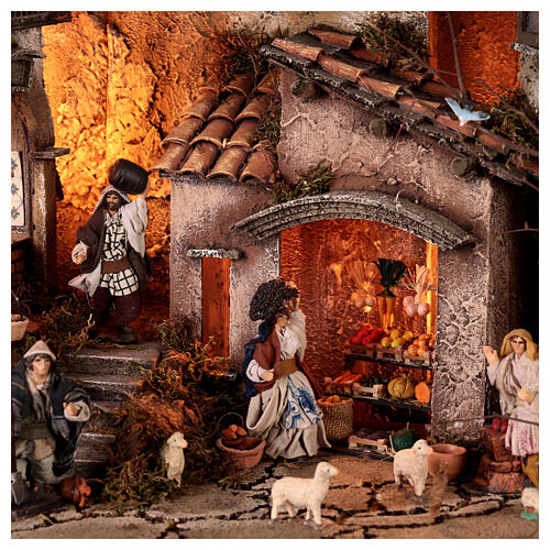 Budynek N1 z piecem i straganem 65x55x35, szopka neapolitańska, 10 cm 2
