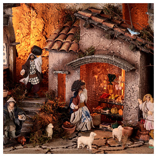 Rustic village N1 with oven and stall 65x55x35 Neapolitan nativity 10 cm 2