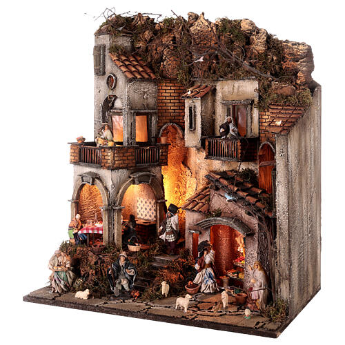 Rustic village N1 with oven and stall 65x55x35 Neapolitan nativity 10 cm 3