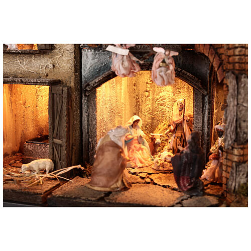 Modular Neapolitan Nativity Scene with 4 blocks N1 N2 N3 N4 65x210x35 cm with 10 cm characters 2