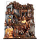 Modular Neapolitan Nativity Scene with 4 blocks N1 N2 N3 N4 65x210x35 cm with 10 cm characters s11