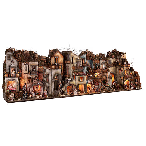 Presépio napolitano completo 4 módulos: N1, N2, N3, N4, para figuras de altura média 10 cm; 65x210x35 cm 5
