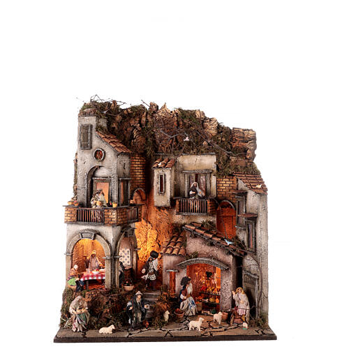Complete Neapolitan Nativity Scene 4 mod. N1 N2 N3 N4 65x210x35 nativity set 10 cm 7