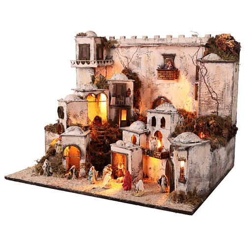 Crèche arabe complète avec feu 65x75x50 cm pour crèche de 6 cm 3