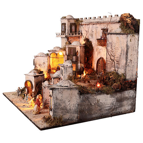 Crèche arabe complète avec feu 65x75x50 cm pour crèche de 6 cm 5