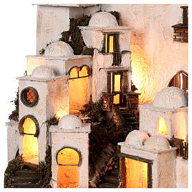 Complete Arab nativity scene with fire 65x75x50 for 6 cm nativity scenes