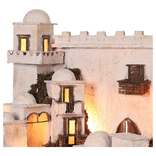 Complete Arab nativity scene with fire 65x75x50 for 6 cm nativity scenes 4