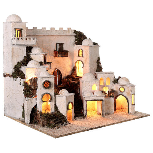Complete Arab nativity scene with fire 65x75x50 for 6 cm nativity scenes 5
