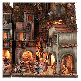 Modular Nativity Scene with 2 blocks P1 P2, fountain and well, 55x80x40 cm, for Neapolitan Nativity Scene with 6 cm characters