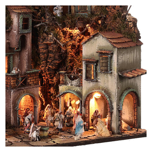 Modular Nativity Scene with 2 blocks P1 P2, fountain and well, 55x80x40 cm, for Neapolitan Nativity Scene with 6 cm characters 6