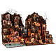 Belén napolitano doble 55x85x140 cm mar, tiendas y arroyo h. 8 cm s5