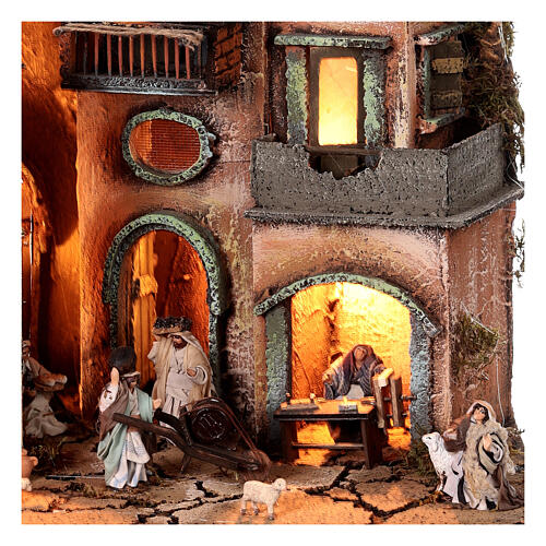 Presepe M1 con falegname bancherella 45x40x30 presepe napoletano 6 cm 2