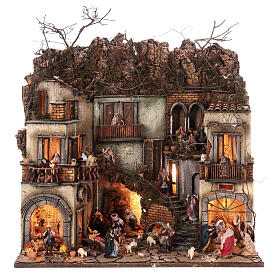Village section BB with Nativity Wise Men greengrocer, 70x70x55 cm, Neapolitan Nativity Scene with 6 cm characters