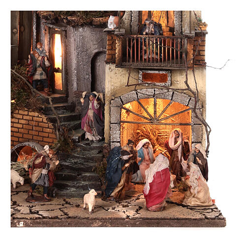 Village section BB with Nativity Wise Men greengrocer, 70x70x55 cm, Neapolitan Nativity Scene with 6 cm characters 2