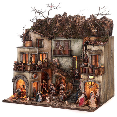 Village section BB with Nativity Wise Men greengrocer, 70x70x55 cm, Neapolitan Nativity Scene with 6 cm characters 3