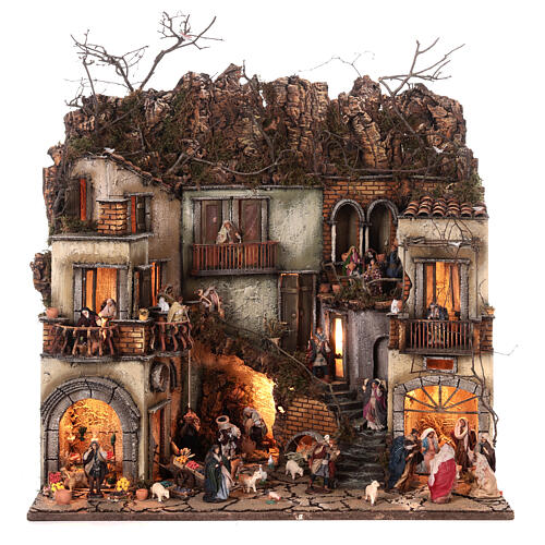 Borgo BB Natività Re Magi fruttivendolo 70x70x55 presepe napoletano 6 cm 1