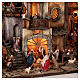 Modular Neapolitan Nativity Scene AA+BB for 6 cm characters 70x140x55 cm with shops, shepherds and Epiphany scene s2