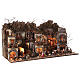 Modular Neapolitan Nativity Scene AA+BB for 6 cm characters 70x140x55 cm with shops, shepherds and Epiphany scene s4