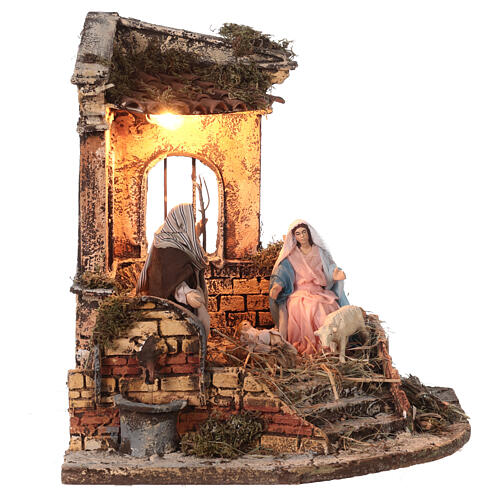 Angular temple with fountain 30x40x30 cm for Neapolitan Nativity Scene with 14 cm characters 4