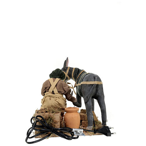 Farrier with donkey, Neapolitan nativity scene 24 cm ANIMATED 6