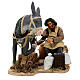Farrier with donkey, Neapolitan nativity scene 24 cm ANIMATED s1