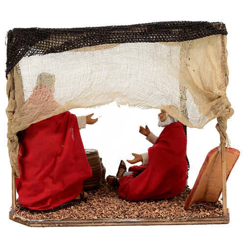 Two Roman soldiers playing cards, tent, Naples nativity scene, 15 cm 5