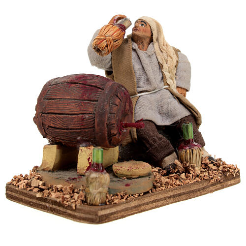 Uomo ubriaco presepe napoletano 10 cm 3