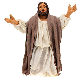 Jesus ajoelhado para presépio de Páscoa napolitano com figuras altura média 13 cm