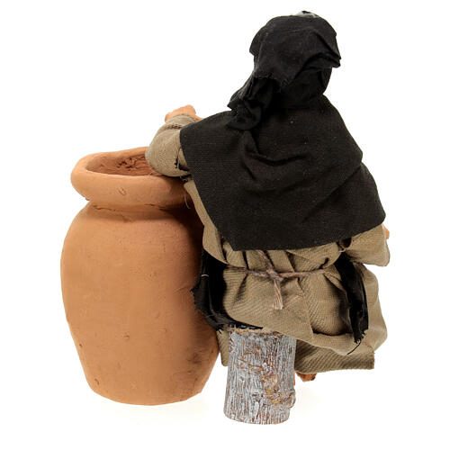 Man sitting with a jar for Neapolitan Nativity Scene with 13 cm characters 4