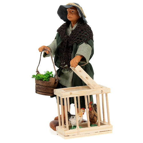 Homem com galinhas para presépio napolitano com figuras de altura média 13 cm 2