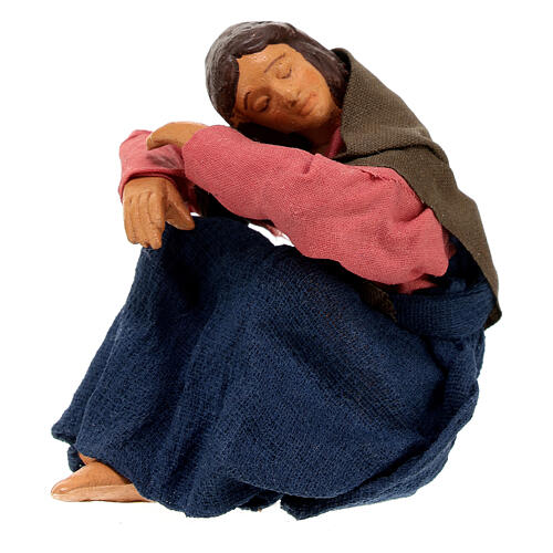 Śpiąca kobieta, siedząca, do szopki neapolitańskiej, 12–13cm 2