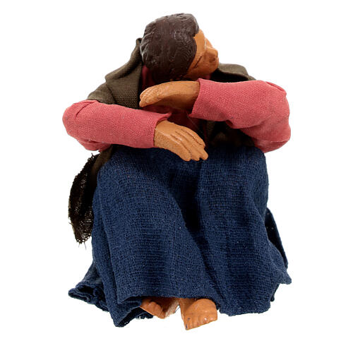 Mulher dormindo sentada para presépio napolitano com figuras de altura média 13 cm 1