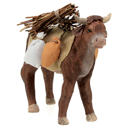 Bue con carico presepe napoletano 13 cm 4