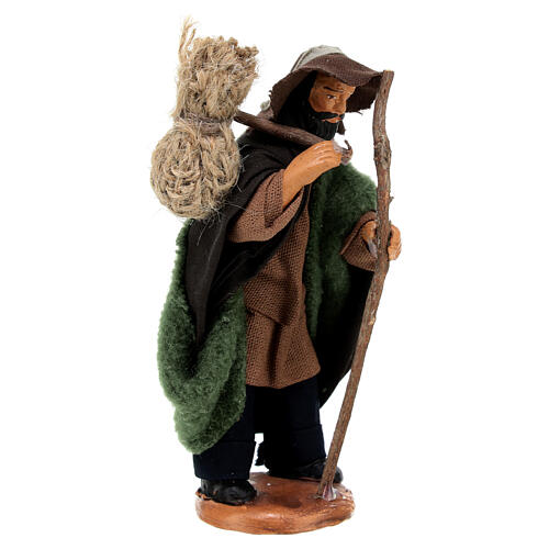 Wayfarer with bag, 10 cm Neapolitan nativity scene 3