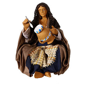 Woman sitting with a jar for Neapolitan Nativity Scene with 15 cm characters