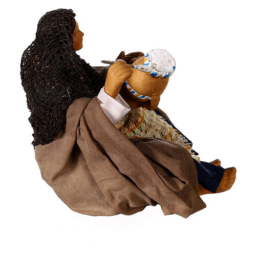 Femme assise avec jarre pour crèche napolitaine 15 cm 4