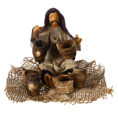 Man selling jars and buckets for Neapolitan Nativity Scene with 13 cm characters 1