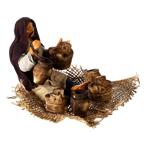 Man selling jars and buckets for Neapolitan Nativity Scene with 13 cm characters 3