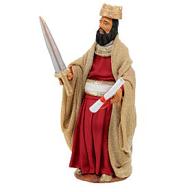Rei Herodes para presépio napolitano com figuras de altura média 15 cm