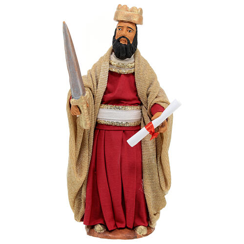 Rei Herodes para presépio napolitano com figuras de altura média 15 cm 1