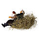Sleeping man with boy in hay Neapolitan nativity scene 15 cm s4