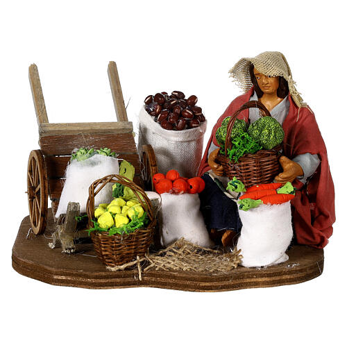 Greengrocer lady for Neapolitan Nativity Scene with 13 cm characters 1