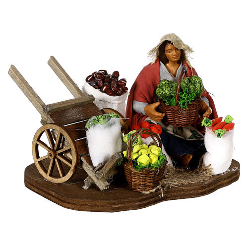 Greengrocer lady for Neapolitan Nativity Scene with 13 cm characters 4