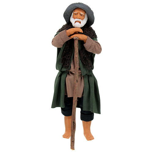 Man standing with stick for Neapolitan Nativity Scene with 15 cm characters 1