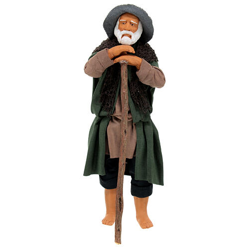 Homem de pé com bastão para presépio napolitano com figuras altura média 15 cm 1